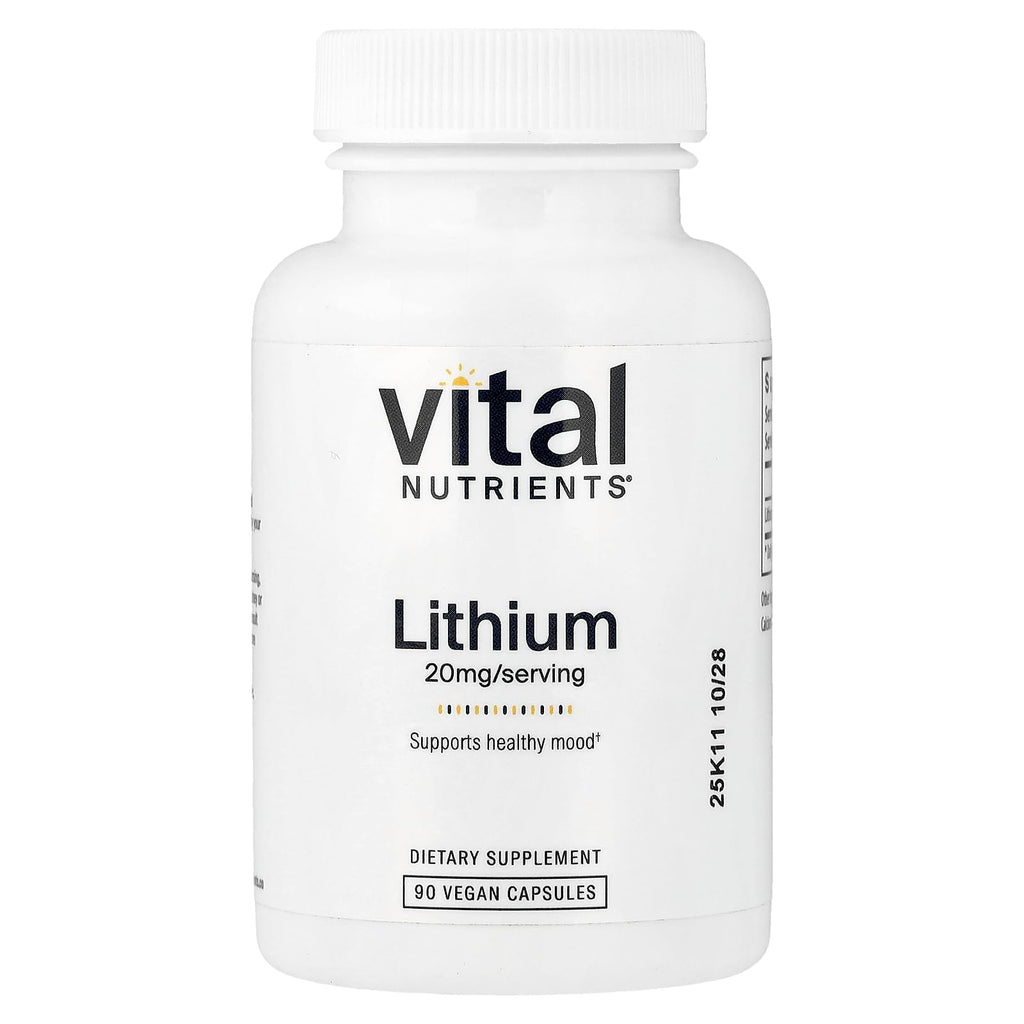 Vital Nutrients Lithium Orotate - Vegan Lithium Supplements for Memory, State of Mind, and Behavioral Health* - 20mg - Gluten, Dairy, Soy Free - 90 Capsules - FENGGESTORE20