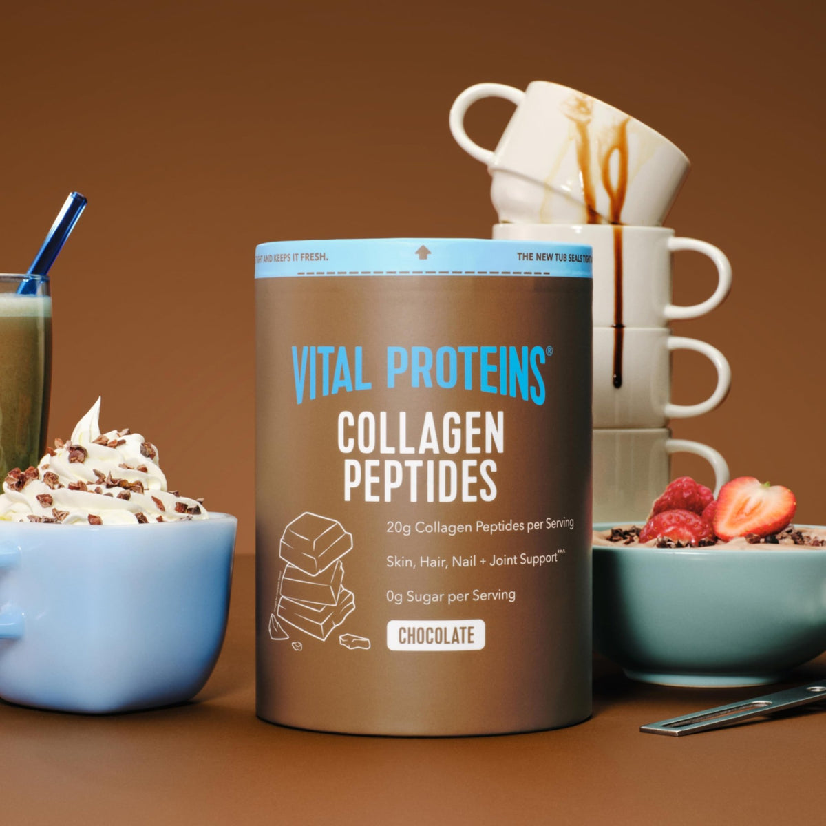 Vital Proteins Collagen Peptides Powder - Chocolate Powder for Hair, Nail, Skin, Bone & Joint Health, 13.5oz - FENGGESTORE20