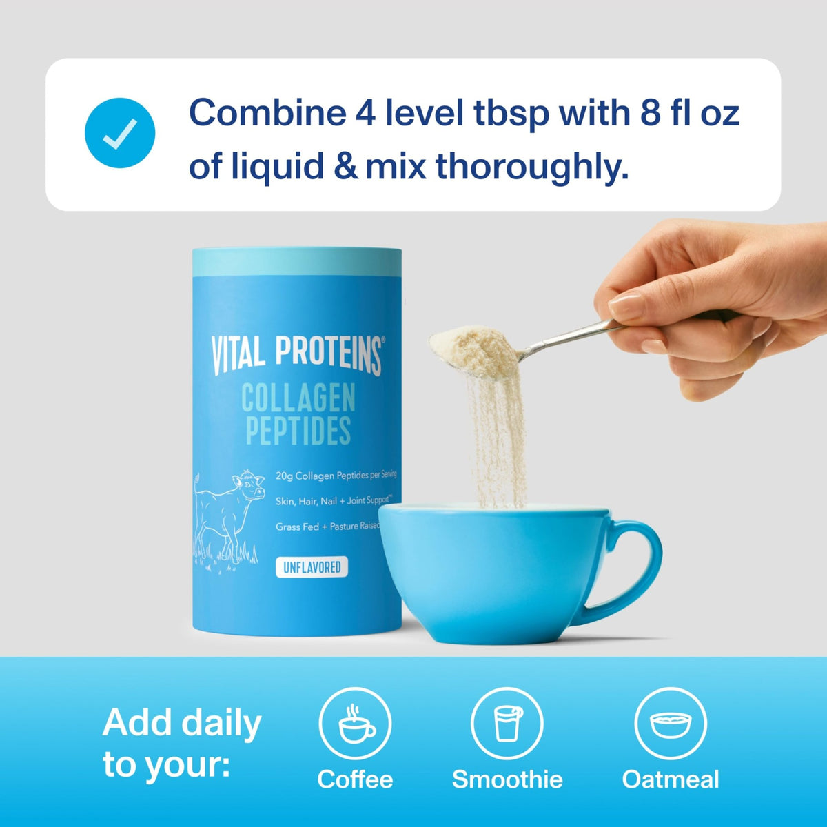 Vital Proteins Collagen Peptides Powder - Supports Hair, Nail, Skin, Bone & Joint Health, Unflavored, Collagen Protein 9.33 OZ - FENGGESTORE20