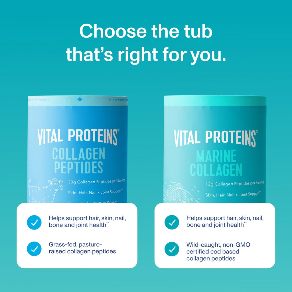 Vital Proteins Marine Collagen Peptides Powder Supplement for Skin Hair Nail Joint - Hydrolyzed Collagen - FENGGESTORE20