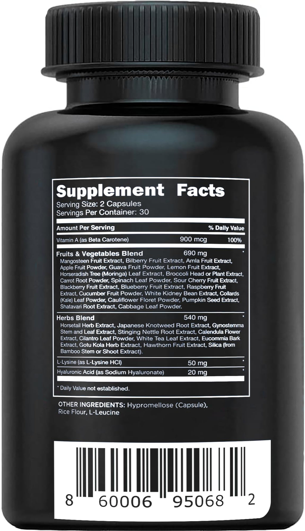 Vital Vitamins Vegan Collagen Booster - with Silica and Hyaluronic Acid - Plant-Based Collagen Supplements - FENGGESTORE20