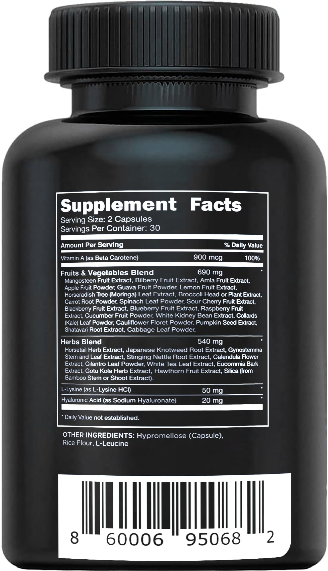 Vital Vitamins Vegan Collagen Booster - with Silica and Hyaluronic Acid - Plant-Based Collagen Supplements - FENGGESTORE20