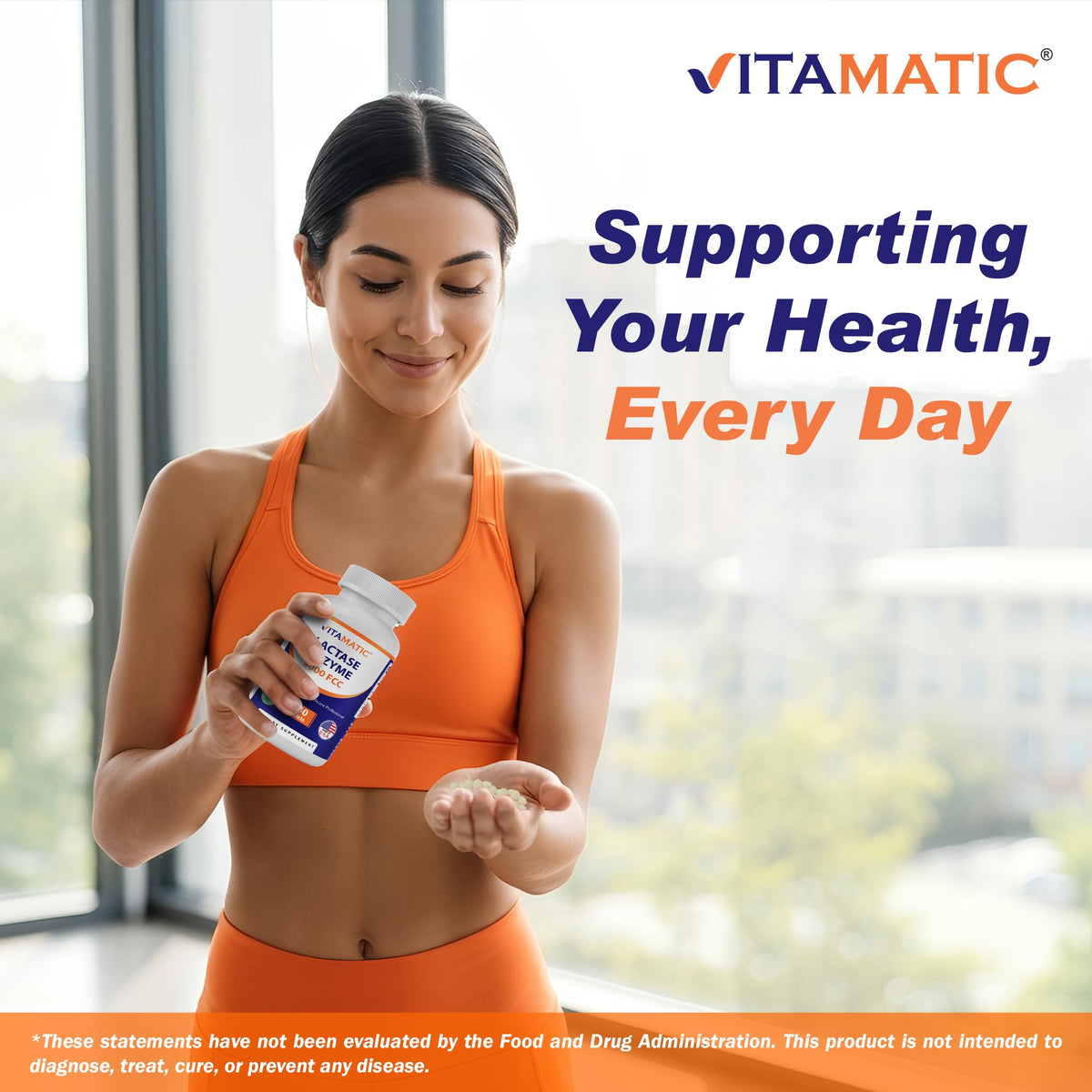 Vitamatic Lactase Enzyme 9000 FCC 240 Tablets - Lactose Intolerance Relief Caplets - FENGGESTORE20