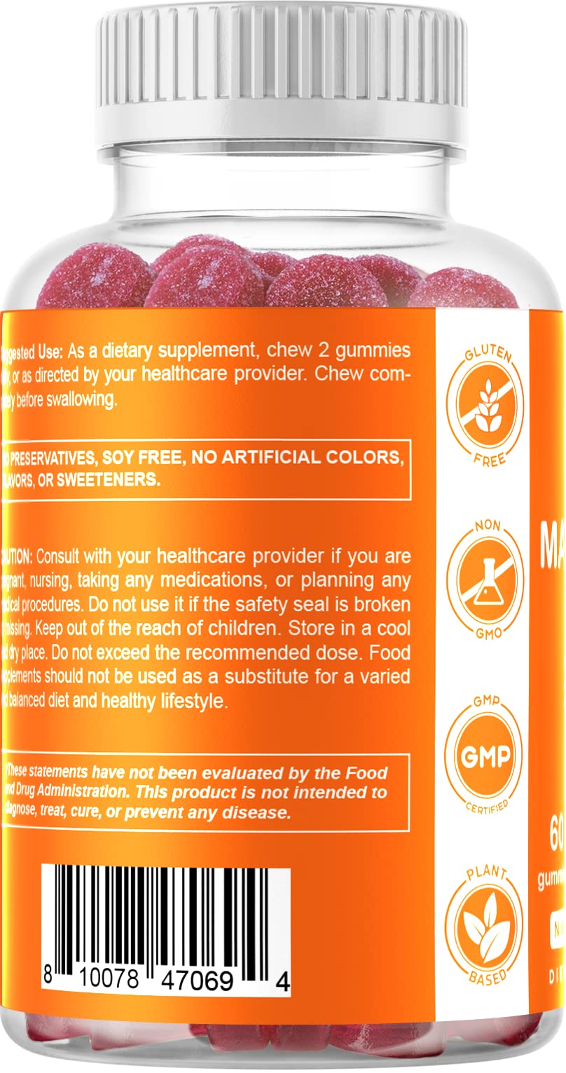 Vitamatic Magnesium Gummies 600mg per Serving – 60 Vegan Gummies – Relaxation, Muscle, Bone & Energy Support – 3 Pack - FENGGESTORE20
