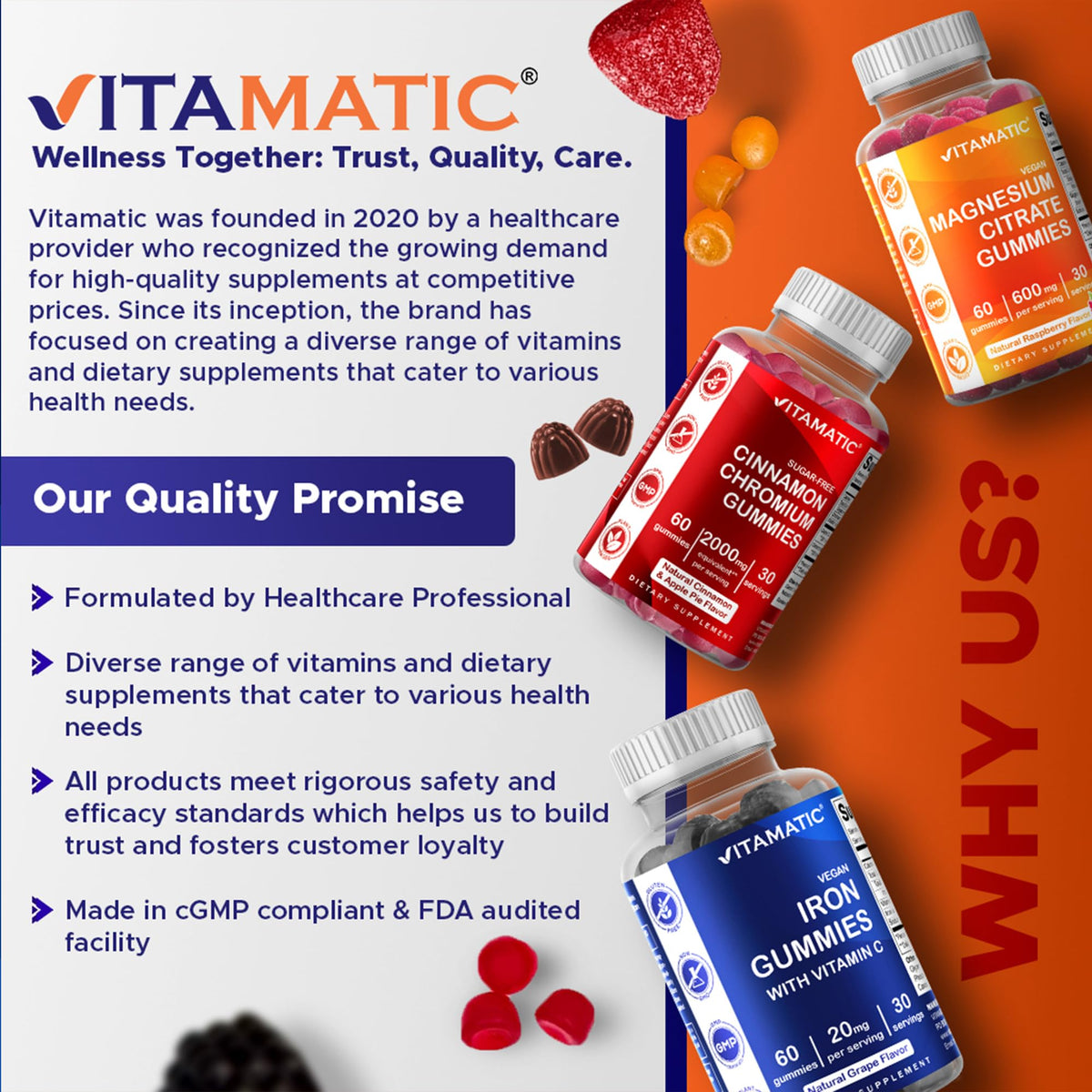 Vitamatic Sugar Free Melatonin 60 mg - 60 Vegetarian Gummies - Non-Habit Forming Supplement - FENGGESTORE20