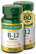 Vitamin B12 by Nature's Bounty, Quick Dissolve Vitamin Supplement, Supports Energy Metabolism and Nervous System Health, 5000mcg - FENGGESTORE20