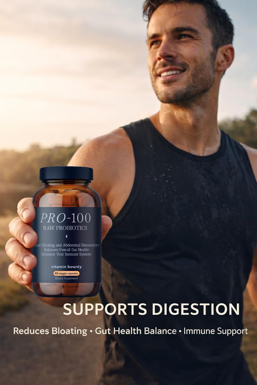 Vitamin Bounty Pro-100 Probiotic 100 Billion CFU - 13 Strains for Digestive Health & Immune Support - High Potency Probiotics for Women & Men - FENGGESTORE20