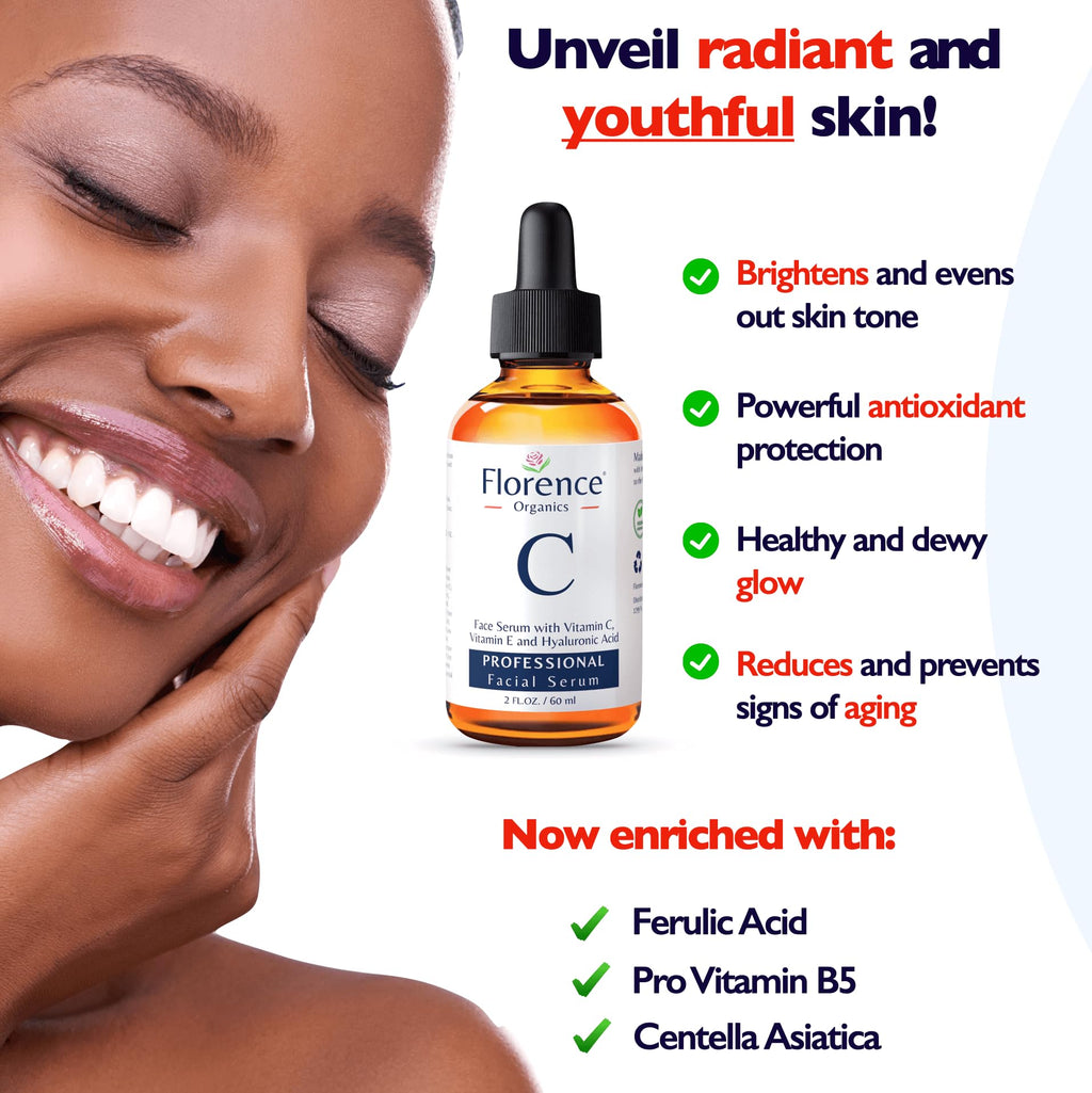 Vitamin C Serum For Face – Anti Aging Face Serum with Vitamin C, Hyaluronic Acid, Vitamin E. Brightening Formula. Improve Appearance of Dark Spots, - FENGGESTORE20
