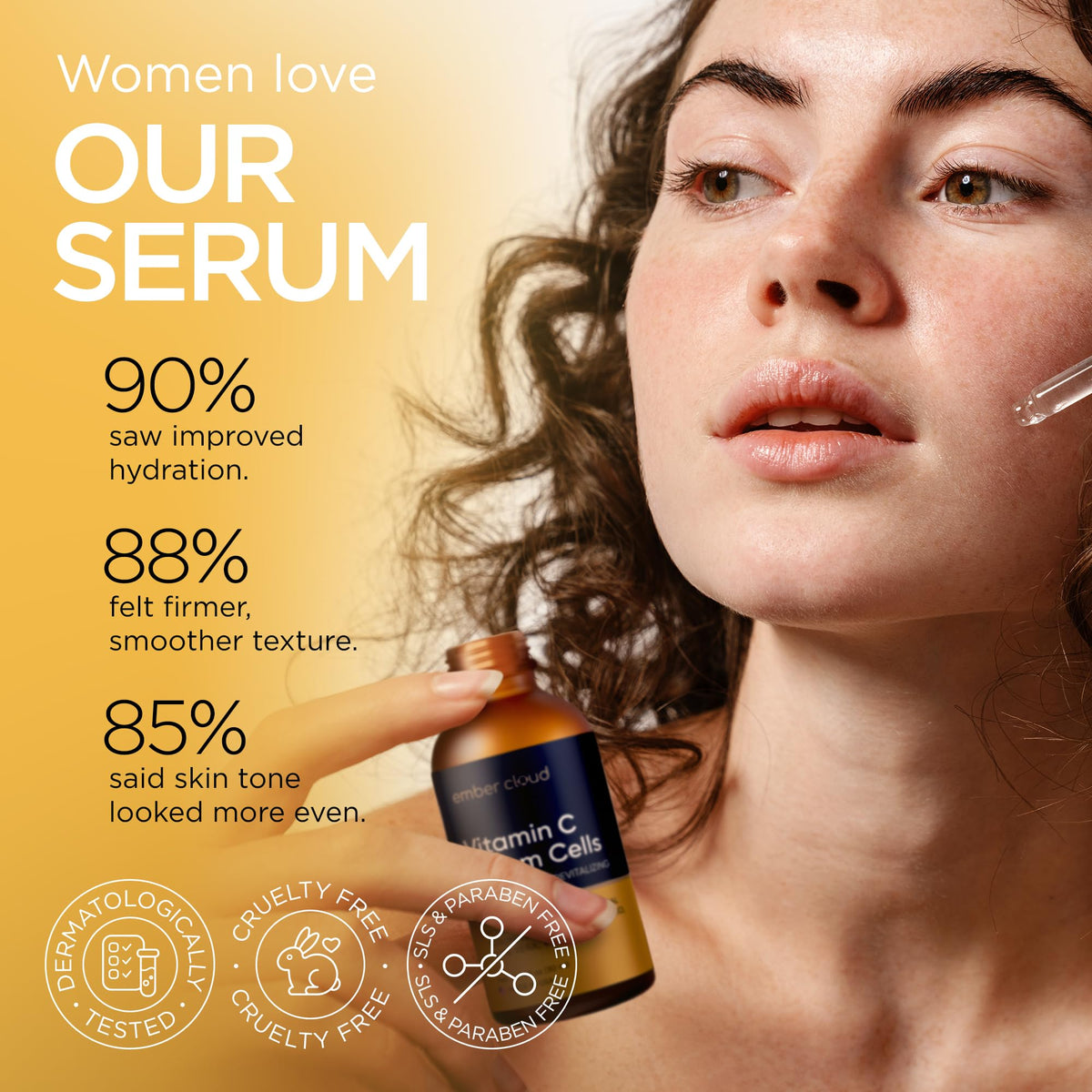 Vitamin C Serum for Face with Stem Cells Hyaluronic Acid Vitamin E Aloe Vera Anti-Aging Face Serum Supports Skin Health - FENGGESTORE20