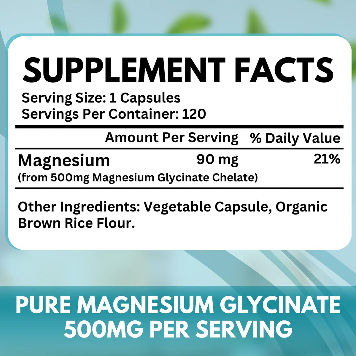VITBOOST Magnesium Glycinate 500mg - High Absorption Chelated Supplement - Supports Sleep, Muscle Recovery & Heart Health - Non-GMO, Vegan - 120 Capsules - Made in USA - FENGGESTORE20