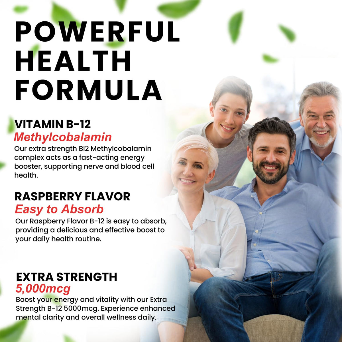 VITBOOST Vegan Liquid B-12 Drops – 60 x 5000 mcg Extra Strength Raspberry Flavored Vitamin B12 Liquid Methylcobalamin sublingual Supplement | Designed to Maximize Absorption - FENGGESTORE20