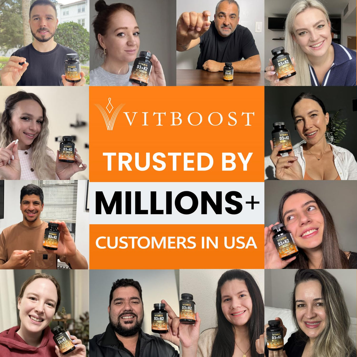VITBOOST Vitamin D3 K2 Complex - Easy to Swallow - Vitamin D (D3) 5000 IU (125 mcg) & K2(MK-7) 90 mcg | Non-GMO | Gluten-Free - FENGGESTORE20