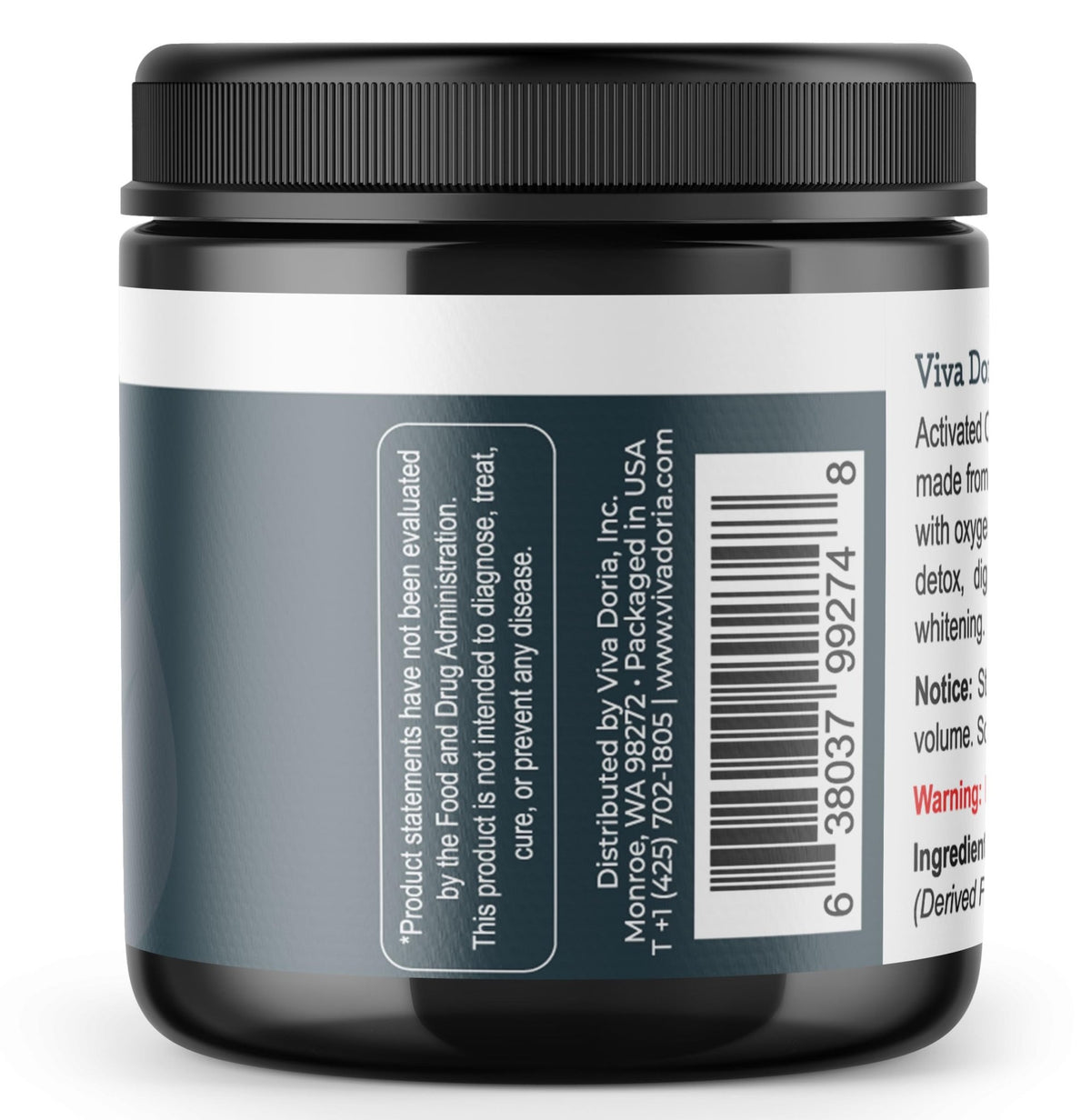 Viva Doria Activated Charcoal Powder, Hardwood Derived, Food Grade, 4 Oz - FENGGESTORE20