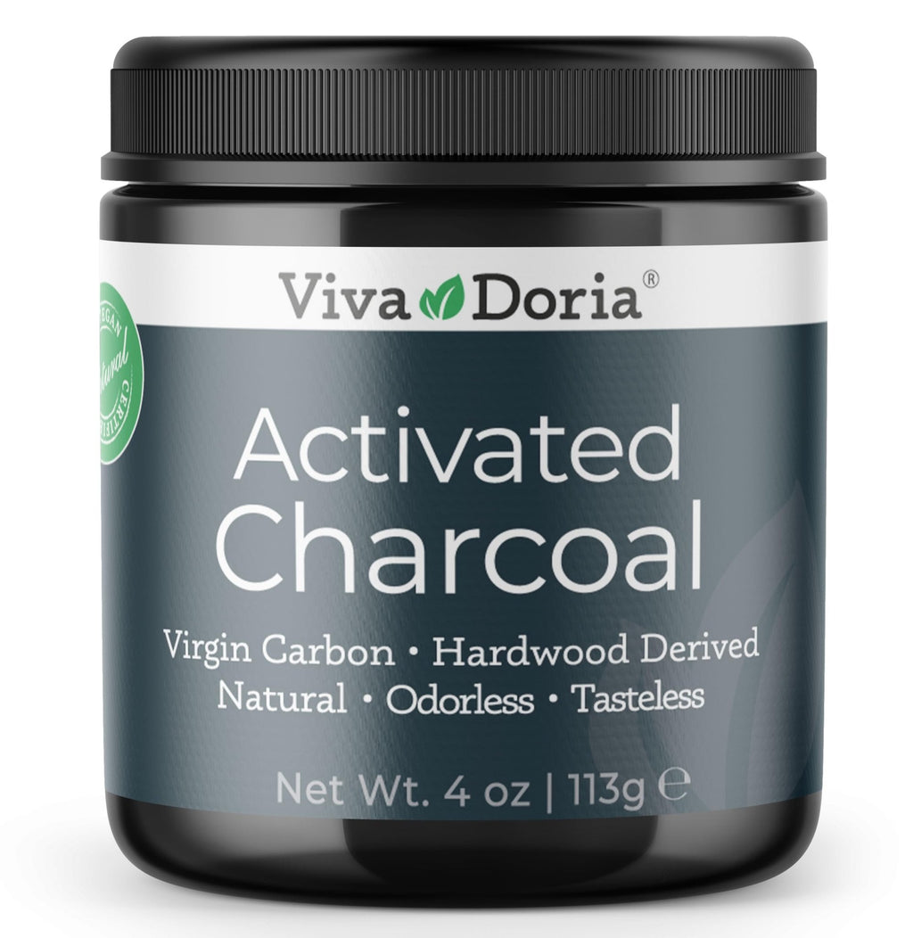 Viva Doria Activated Charcoal Powder, Hardwood Derived, Food Grade, 4 Oz - FENGGESTORE20
