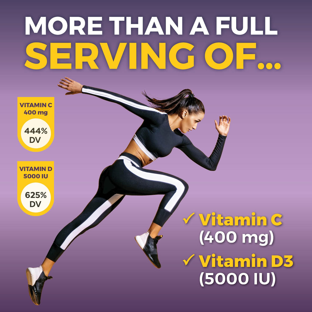 Viva Naturals Elderberry with Vitamin C and Zinc for Adults - 5 in 1 Sambucus Black Elderberry Capsules with Vitamin D3 5000 IU Immunity Supplement - FENGGESTORE20