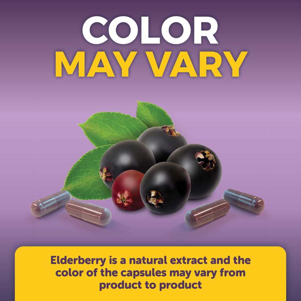 Viva Naturals Elderberry with Vitamin C and Zinc for Adults - 5 in 1 Sambucus Black Elderberry Capsules with Vitamin D3 5000 IU Immunity Supplement - FENGGESTORE20
