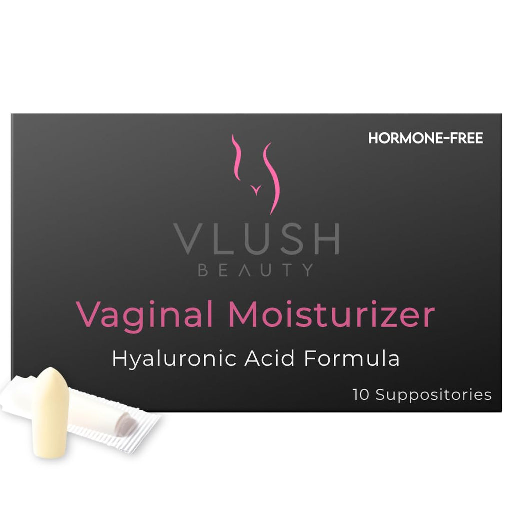 VLUSH Vaginal Moisturizer: Hormone-Free Hyaluronic Acid Suppositories for Dryness & Intimate Comfort – Clean Support for Menopause & Perimenopause (10pk) - FENGGESTORE20