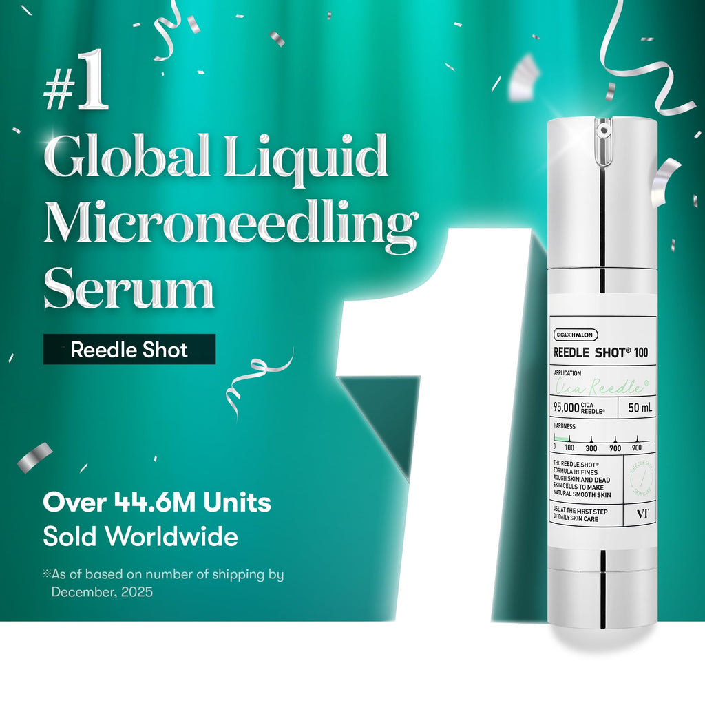 VT COSMETICS CICA Reedle Shot 100, Spicule Microneedling Serum for Pore Care & Exfoliation, Exosome, Centella Asiatica for Glass Skin - FENGGESTORE20