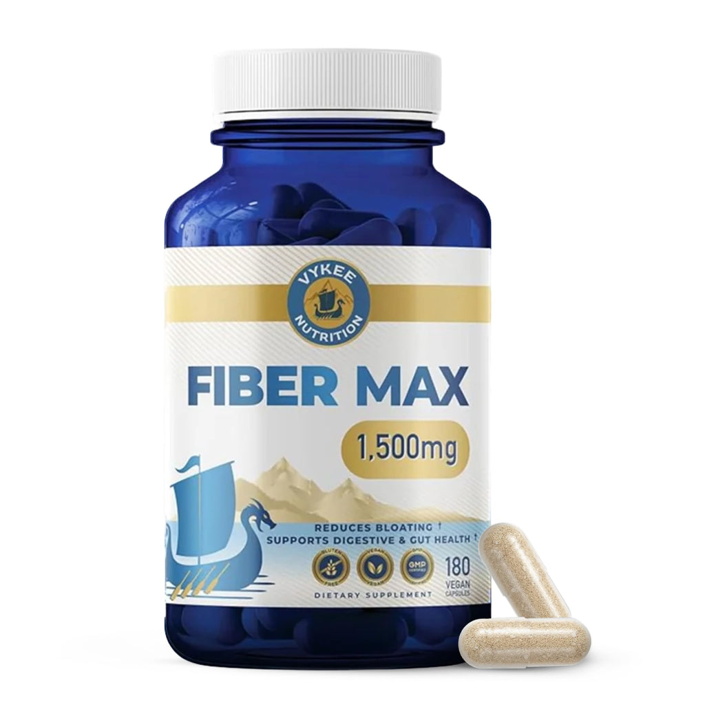 Vykee Nutrition Advanced Fiber Complex – Psyllium Husk, Aloe Vera, Chia & Flax Seed | Vegan, Non-GMO | Supports Digestive Health, Regularity & Gut Wellness | 180 Capsules - FENGGESTORE20