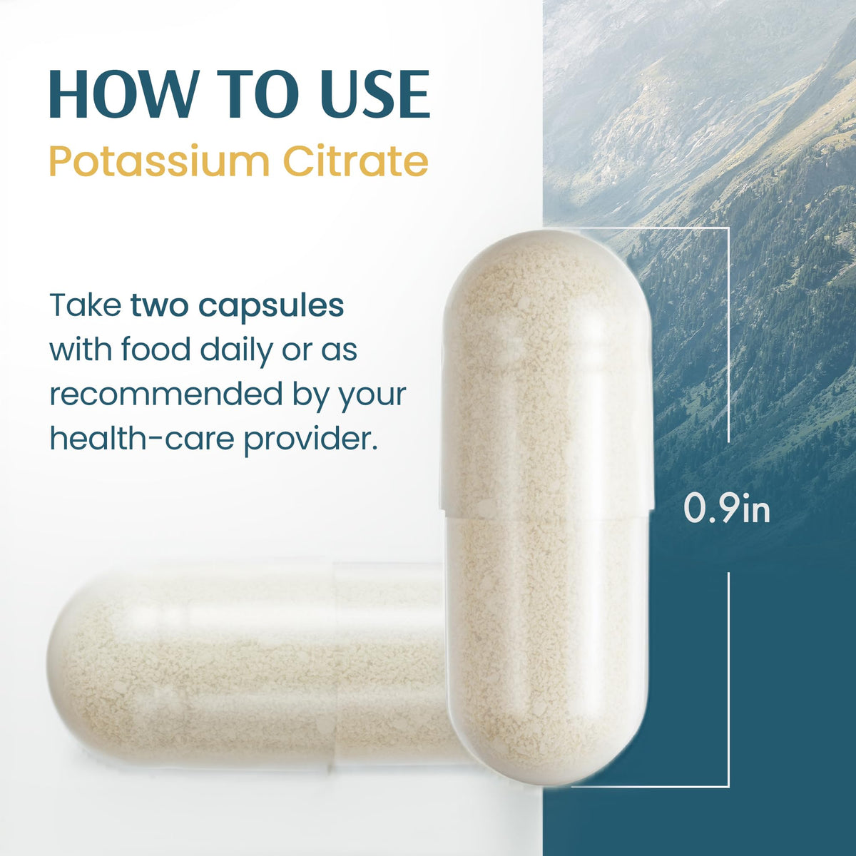 Vykee Nutrition Potassium Citrate Capsules - Supplements for Electrolyte Balance, Muscle & Heart Health - Vegan, Non-GMO, - FENGGESTORE20