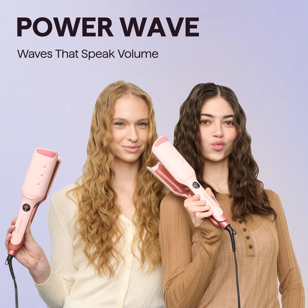 Wavytalk Power Wave Hair Crimper, Curling Iron Hair Crimper Waver, Ventilation Design for Less Damage, Ionic Reduces Frizz, Effortless-Waver - FENGGESTORE20