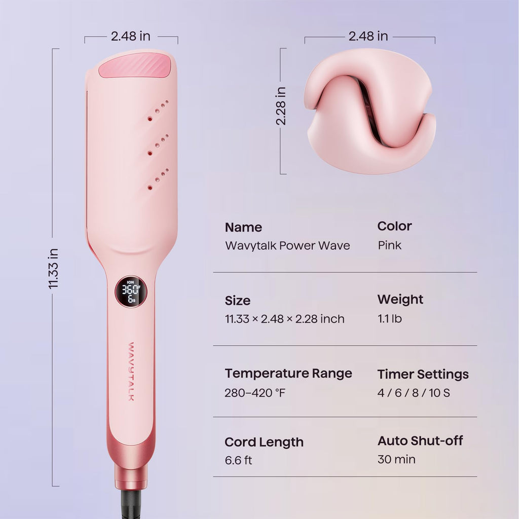 Wavytalk Power Wave Hair Crimper, Curling Iron Hair Crimper Waver, Ventilation Design for Less Damage, Ionic Reduces Frizz, Effortless-Waver - FENGGESTORE20