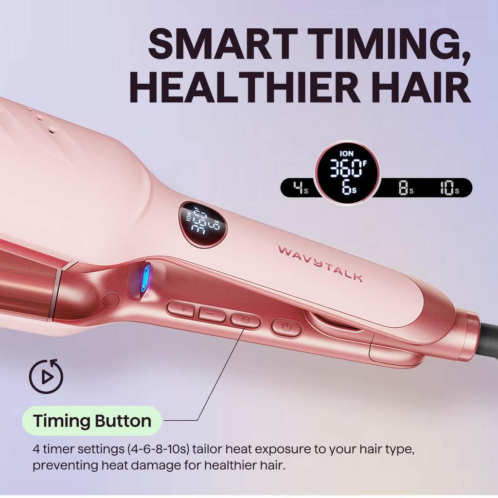 Wavytalk Power Wave Hair Crimper, Curling Iron Hair Crimper Waver, Ventilation Design for Less Damage, Ionic Reduces Frizz, Effortless-Waver - FENGGESTORE20