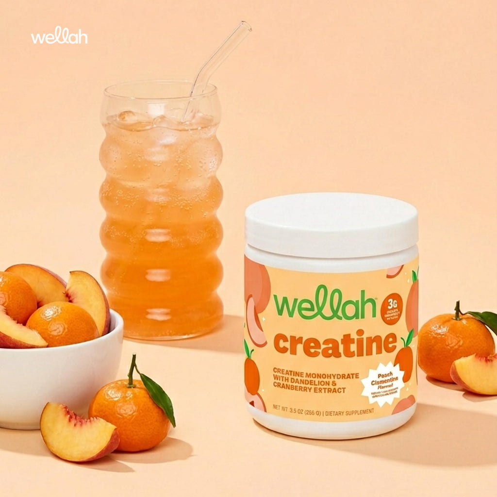 Wellah Creatine for Women - Creatine Monohydrate with Dandelion & Cranberry Extract (50 Servings, Clementine Peach) - FENGGESTORE20