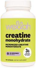 Wellah Creatine Monohydrate Capsules (3000 mg) 120 Capsules - Micronized Creatine, 30 Servings - FENGGESTORE20