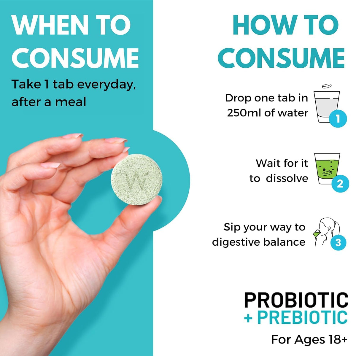 Wellbeing Nutrition Daily Probiotics + Prebiotics | Improve Metabolism, Acidity Relief, Digestion & Gut Health | 18 Billion CFU Organic Probiotics Supplement - FENGGESTORE20