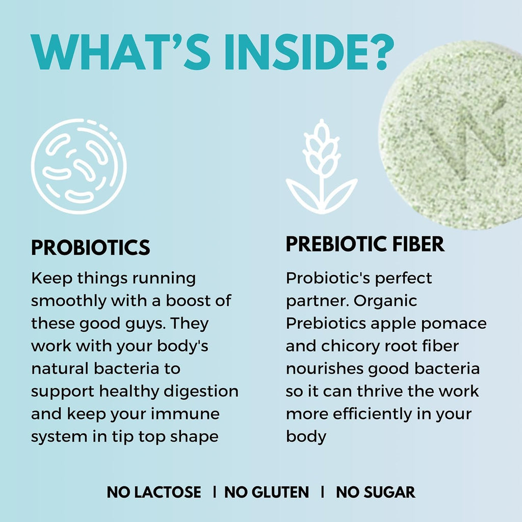 Wellbeing Nutrition Daily Probiotics + Prebiotics | Improve Metabolism, Acidity Relief, Digestion & Gut Health | 18 Billion CFU Organic Probiotics Supplement - FENGGESTORE20