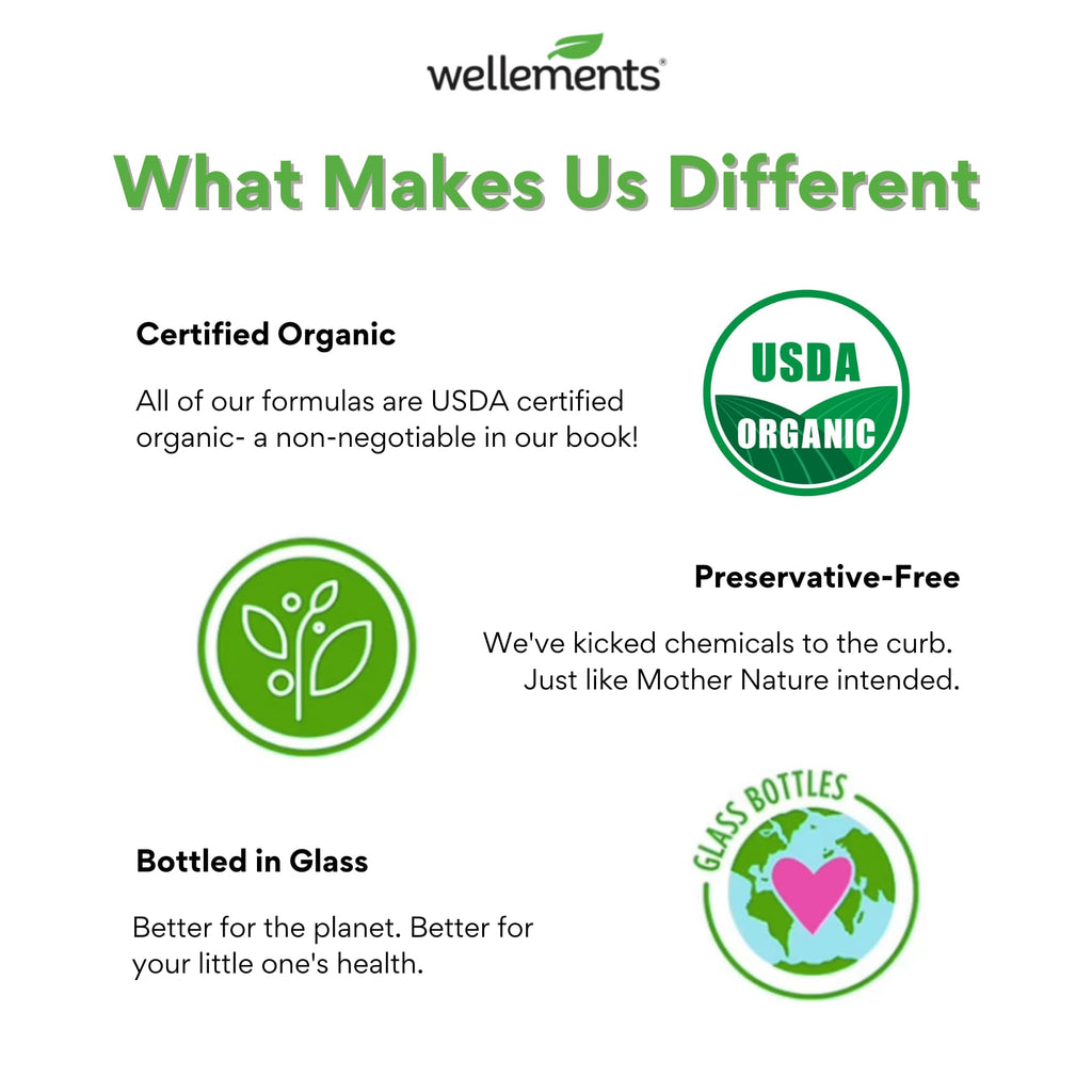 Wellements Organic Iron Drops for Newborn+ Babies (1 Fl Oz) - Cherry Flavor Liquid Iron Supplement for Infants - Toddler Iron Supplement for Kids (4months+ to 3 Years) - FENGGESTORE20