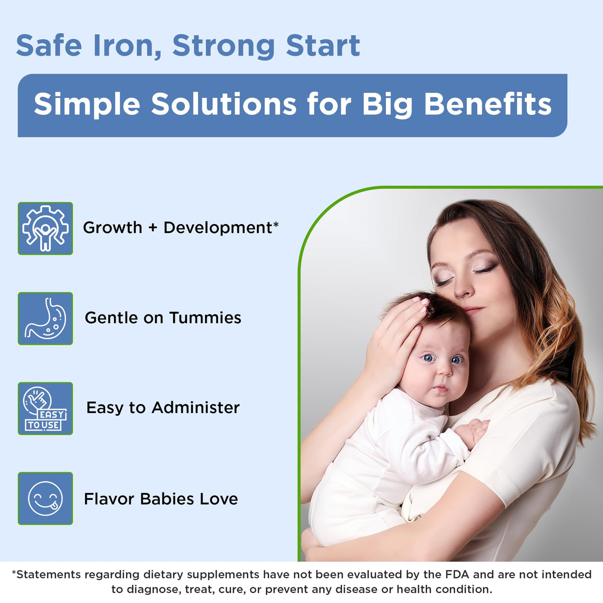 Wellements Organic Iron Drops for Newborn+ Babies (1 Fl Oz) - Cherry Flavor Liquid Iron Supplement for Infants - Toddler Iron Supplement for Kids (4months+ to 3 Years) - FENGGESTORE20