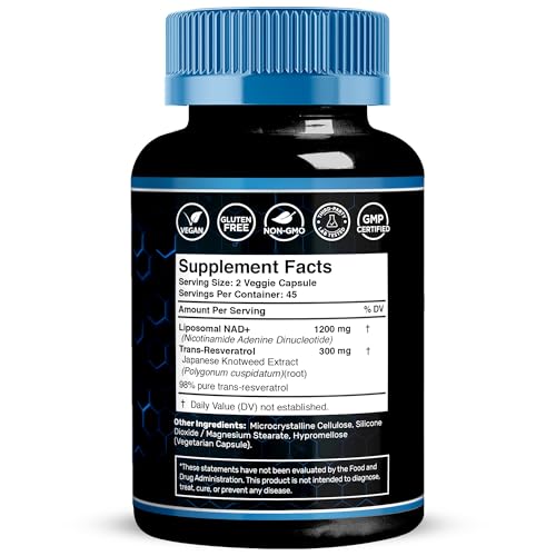 Wellness LABSRX Liposomal NAD Supplement, 1500mg - USA Made, NAD Resveratrol Supplement for Women and Men, NAD+ Support Cellular Health - FENGGESTORE20