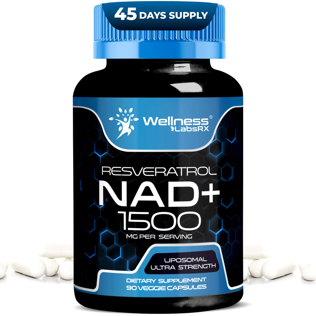 Wellness LABSRX Liposomal NAD Supplement, 1500mg - USA Made, NAD Resveratrol Supplement for Women and Men, NAD+ Support Cellular Health - FENGGESTORE20