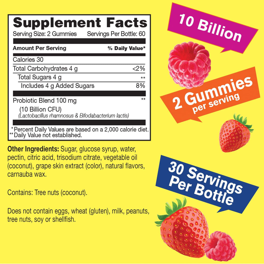 WellYeah Probiotics for Women Gummies - 10 Billion CFU - for Digestive Support, Gut Health, and Feminine Health Support - Natural Sourced Flavors - Vegan - FENGGESTORE20
