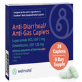 WELMATE - Anti-Diarrheal/Anti-Gas Caplets (24 Count) - Diarrhea, Gas, Bloating, Cramps - Loperamide HCl 2mg & Simethicone 125mg - OTC Medication - FENGGESTORE20