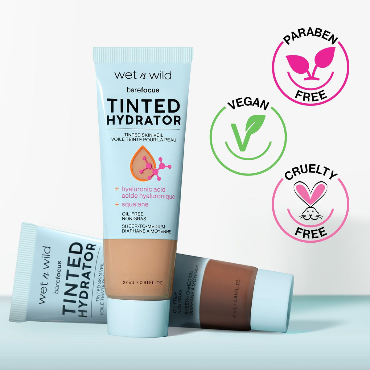 wet n wild Bare Focus Tinted Hydrator Tinted Skin Veil, Lightweight Buildable Coverage with Hyaluronic Acid & Vegan Squalane, Sheer-to-Medium Coverage - FENGGESTORE20