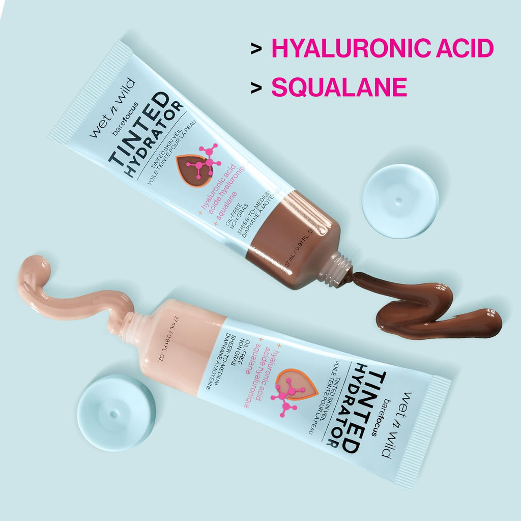 wet n wild Bare Focus Tinted Hydrator Tinted Skin Veil, Lightweight Buildable Coverage with Hyaluronic Acid & Vegan Squalane, Sheer-to-Medium Coverage - FENGGESTORE20