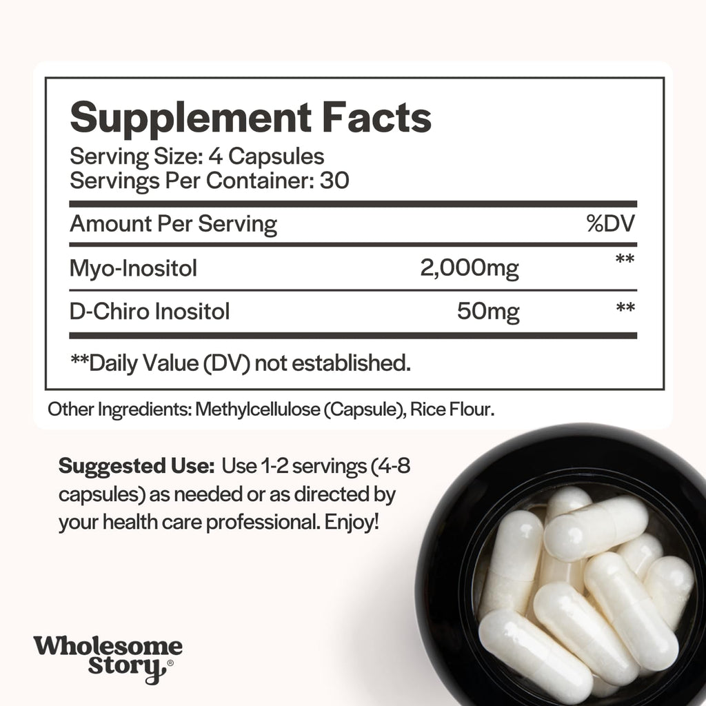 Wholesome Story Myo-Inositol & D-Chiro Inositol Supplement for Women | Fertility Supplements for Hormonal Balance & Ovarian Health Support - FENGGESTORE20