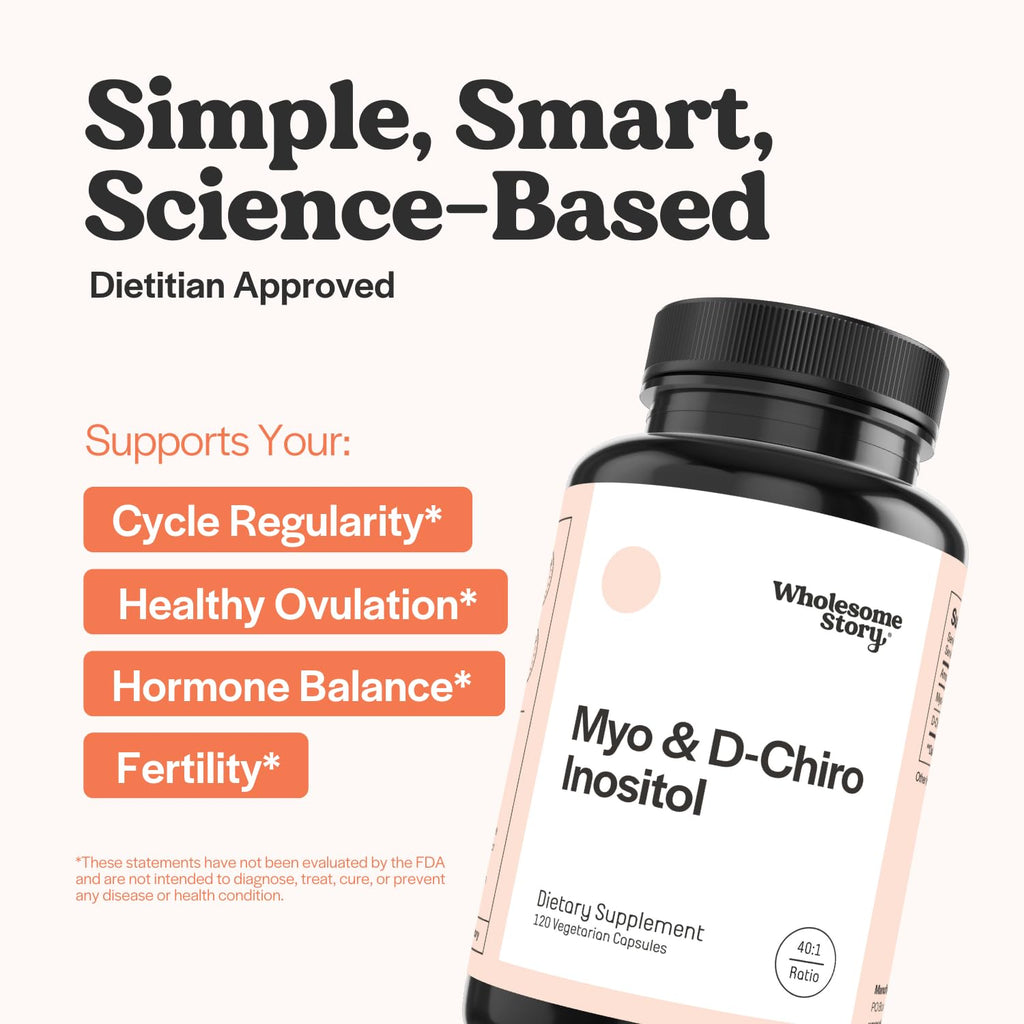Wholesome Story Myo-Inositol & D-Chiro Inositol Supplement for Women | Fertility Supplements for Hormonal Balance & Ovarian Health Support - FENGGESTORE20