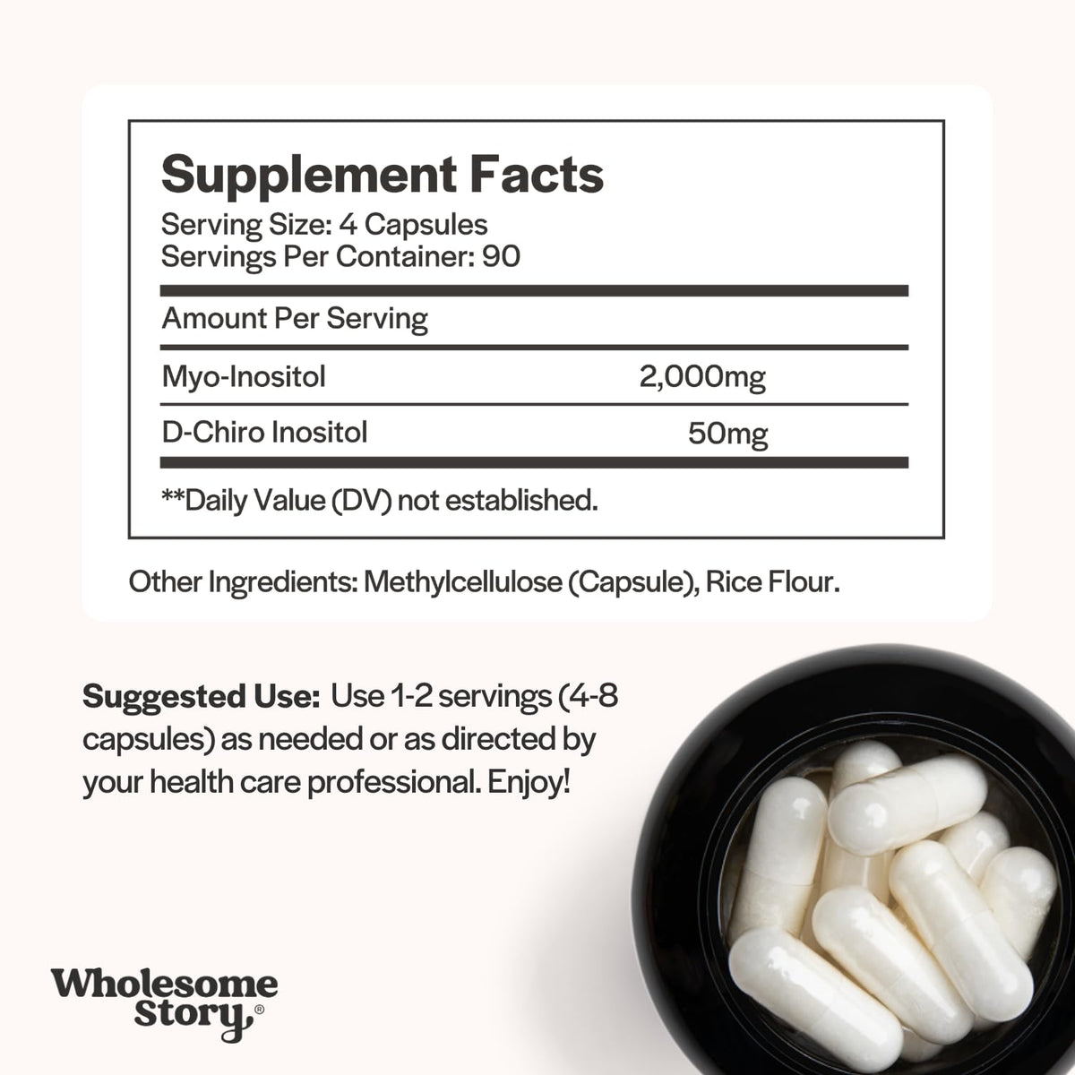 Wholesome Story Myo-Inositol & D-Chiro Inositol Supplement for Women | Fertility Supplements for Hormonal Balance & Ovarian Health Support - FENGGESTORE20