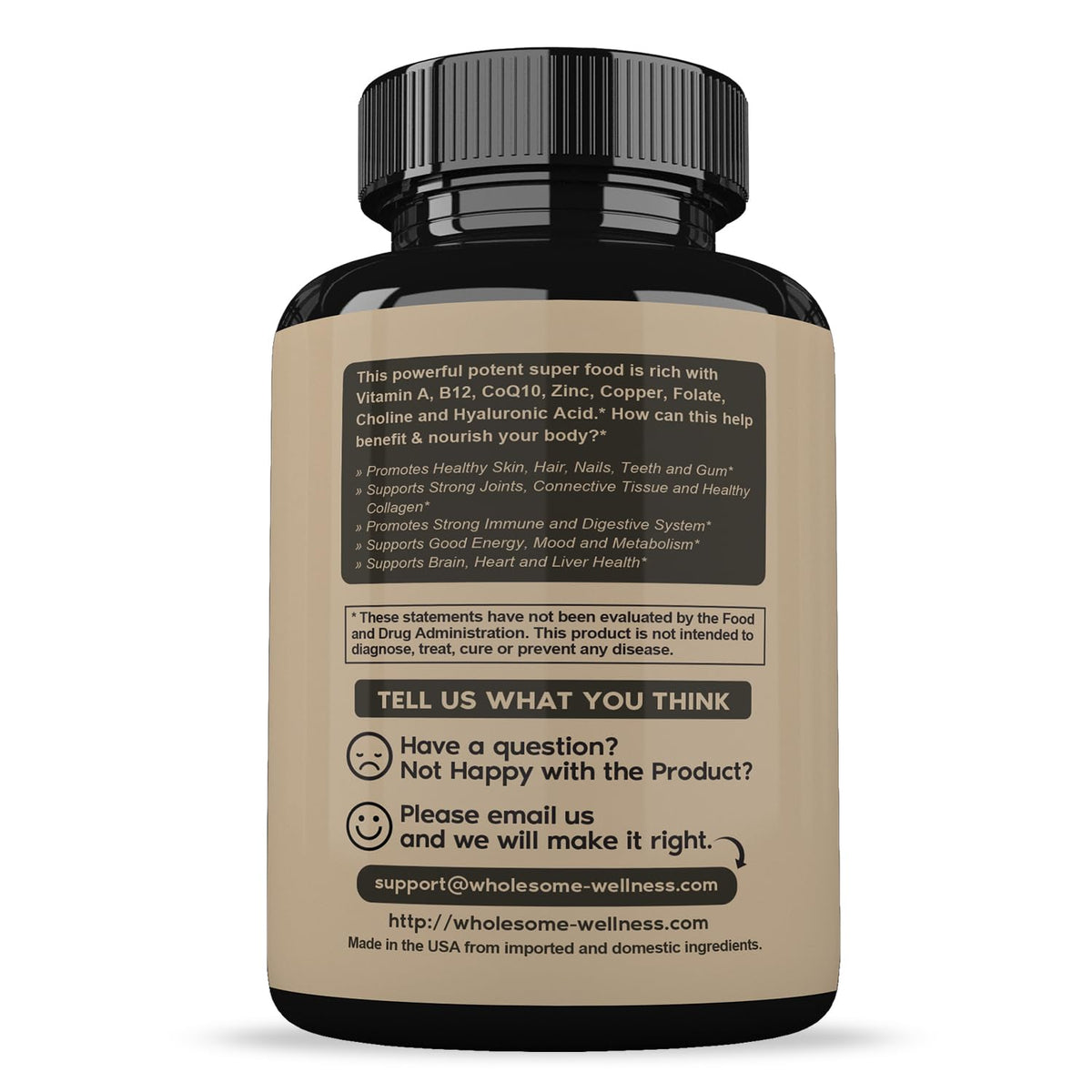 Wholesome Wellness Grass Fed Desiccated Beef Liver Capsules (180 Pills, 750mg Each) - Natural Iron, Vitamin A, B12 for Energy - Raised Undefatted in New Zealand - FENGGESTORE20