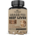 Wholesome Wellness Grass Fed Desiccated Beef Liver Capsules (180 Pills, 750mg Each) - Natural Iron, Vitamin A, B12 for Energy - Raised Undefatted in New Zealand - FENGGESTORE20