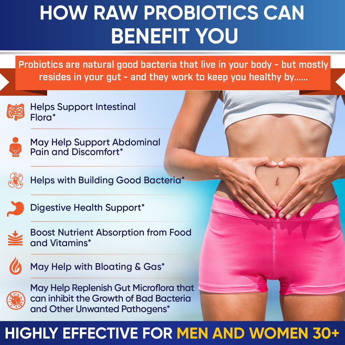 Wholesome Wellness Organic Raw Probiotics 100 Billion CFU, Dr Formulated for Women and Men, Complete Adult Supplement with Prebiotics - FENGGESTORE20