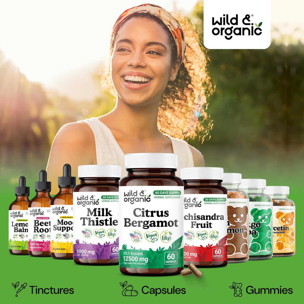 Wild & Organic Citrus Bergamot Capsules - Antioxidant & Overall Support - Citrus Bergamot Extract Capsules - Bergamia Fruit Powder Supplement - FENGGESTORE20