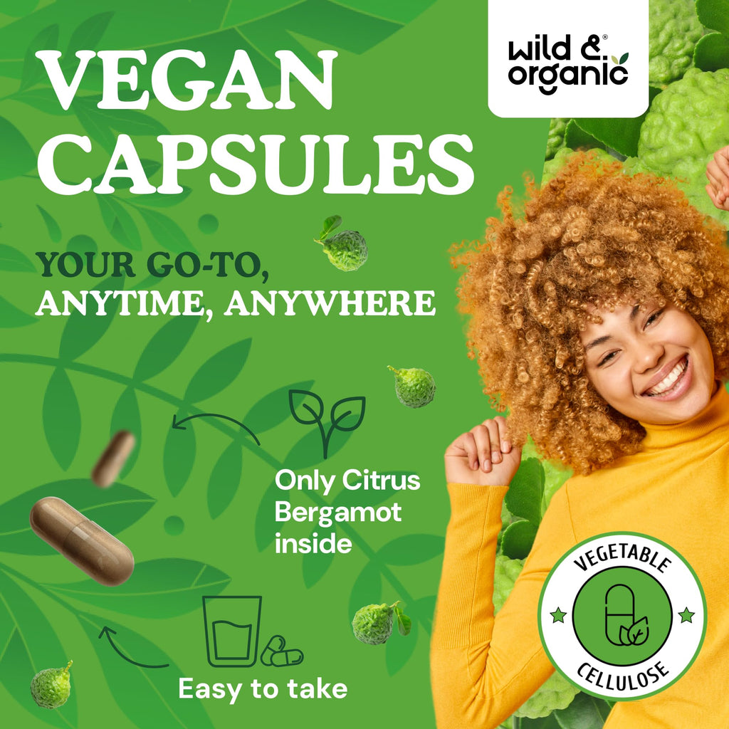 Wild & Organic Citrus Bergamot Capsules - Antioxidant & Overall Support - Citrus Bergamot Extract Capsules - Bergamia Fruit Powder Supplement - FENGGESTORE20