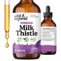 Wild & Organic Milk Thistle Liquid Drops - Liver Cleanse Detox - Silymarin Milk Thistle Supplement for Liver Support - Add to Tea - Silybum Marianum Seed Extract Tincture - FENGGESTORE20
