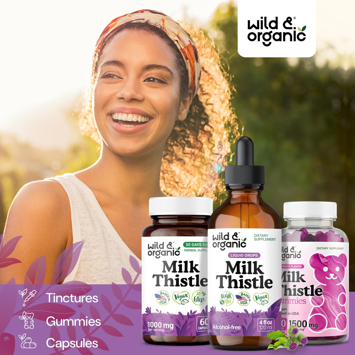 Wild & Organic Milk Thistle Liquid Drops - Liver Cleanse Detox - Silymarin Milk Thistle Supplement for Liver Support - Add to Tea - Silybum Marianum Seed Extract Tincture - FENGGESTORE20