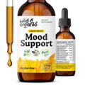 Wild & Organic Mood Support Drops - Good Mood Supplements w/Ashwagandha Root & Rhodiola Rosea - Natural Liquid Drops for Positive Energy - Calm and Relax Supplements for Women and Men - 2 oz - FENGGESTORE20